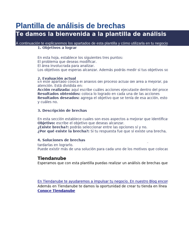 Plantilla Analisis de Brechas | PDF