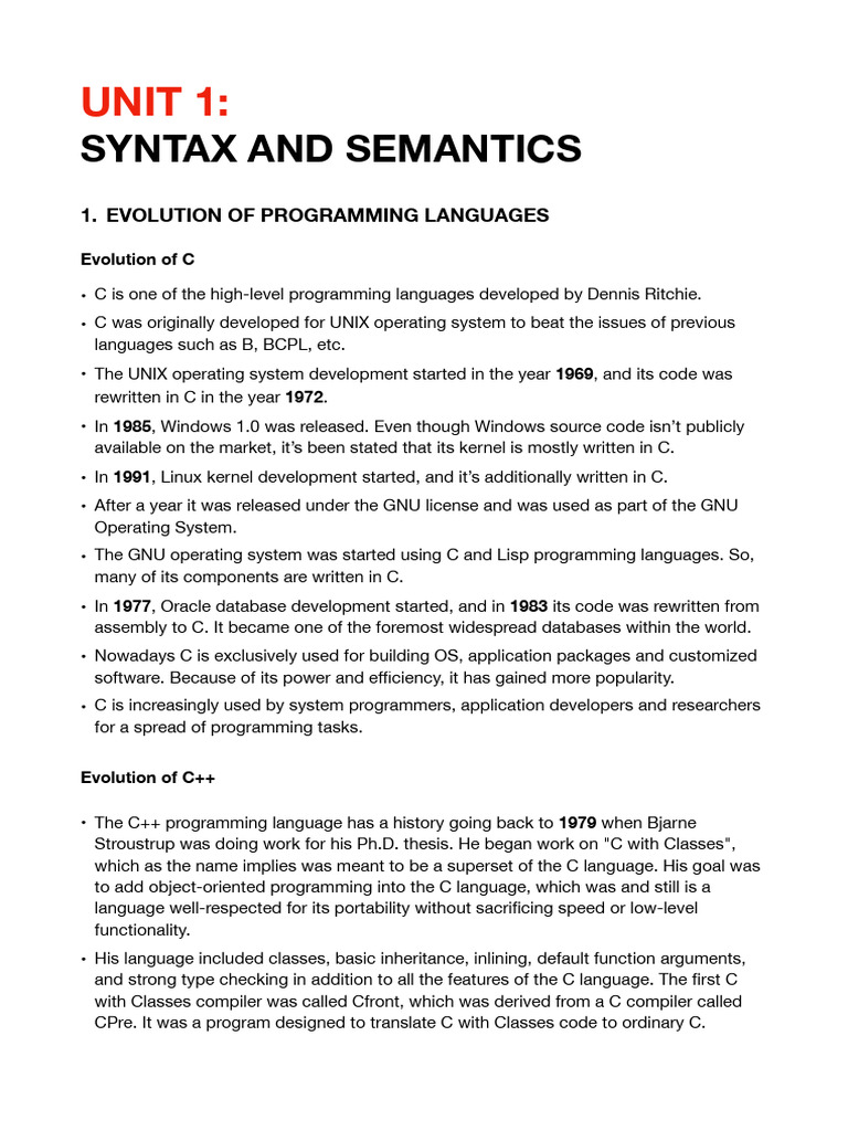 PPL Unit 1 | PDF | Parsing | C++