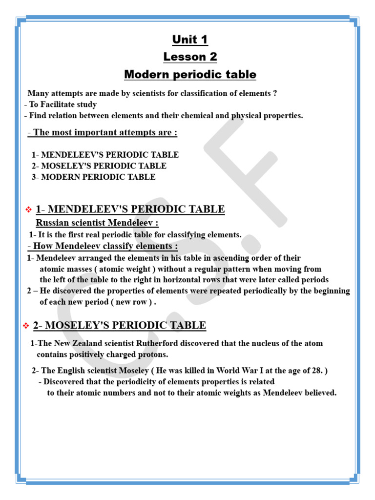 Modern Periodic Table Overview | PDF | Periodic Table | Chemical Elements