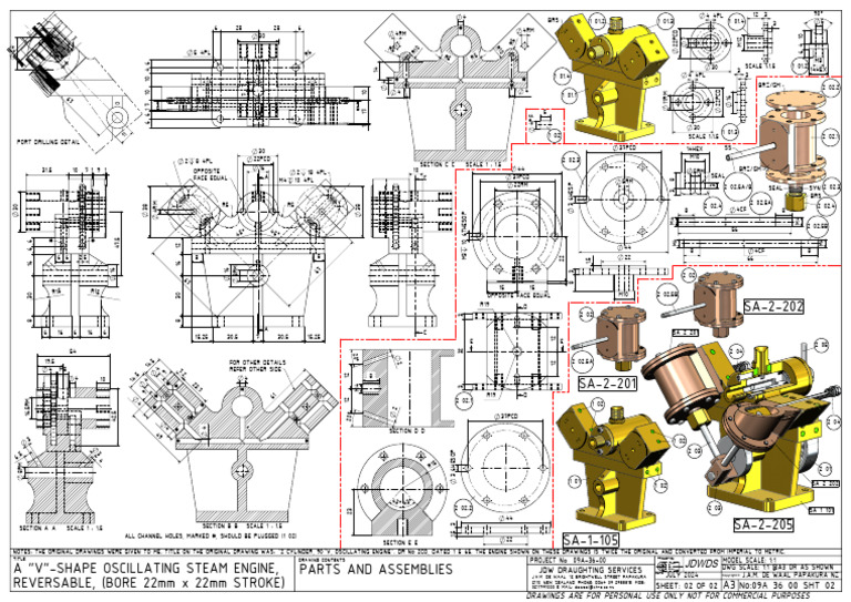 V-Shape Oscillating Steam Engine Plans | PDF | Vehicle Technology | Engines