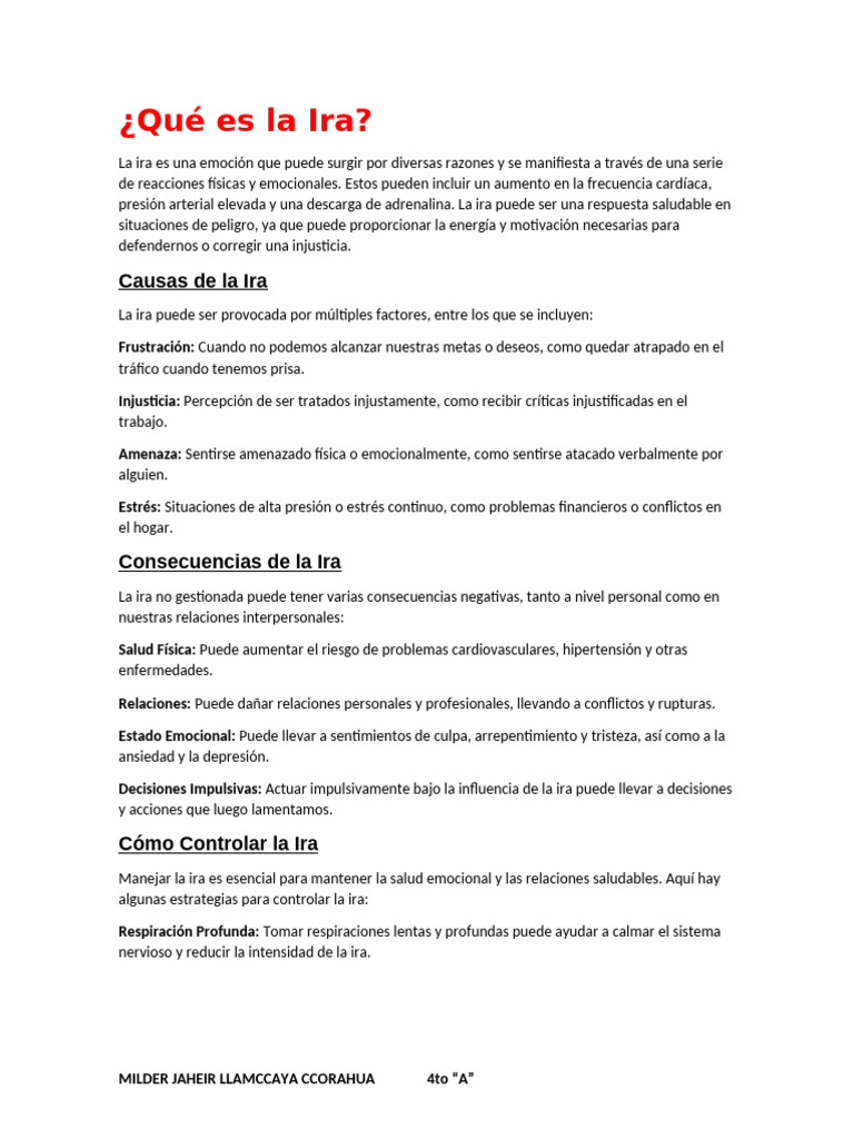 Comprendiendo la Ira y su Manejo | PDF | Ira | Las emociones