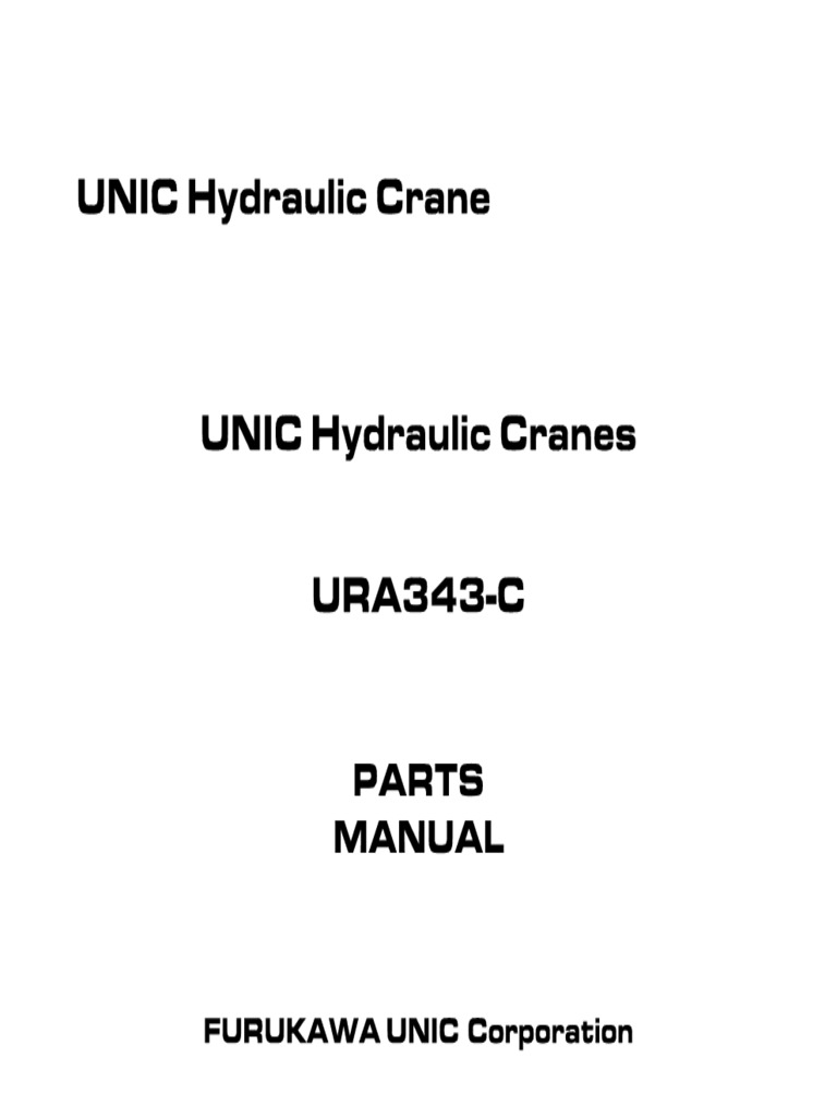 UNIC Hydraulic Crane Parts Manual | PDF