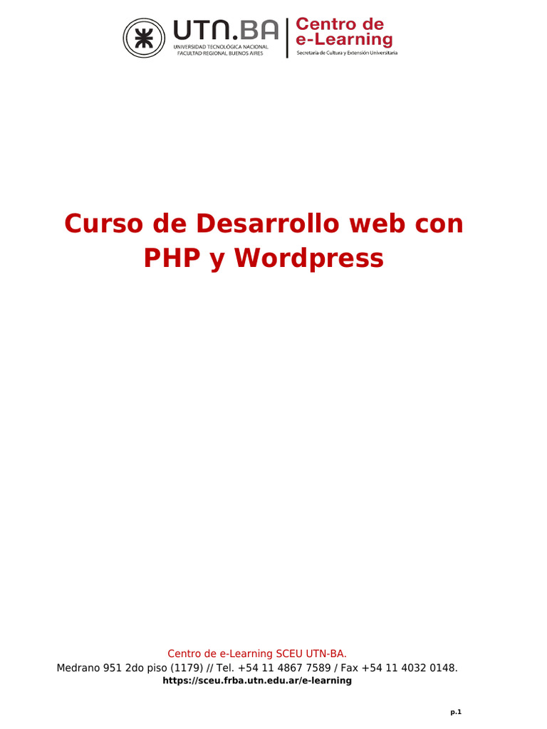 Programa Curso de Desarrollo Web Con PHP y Wordpress | PDF | Word Press ...