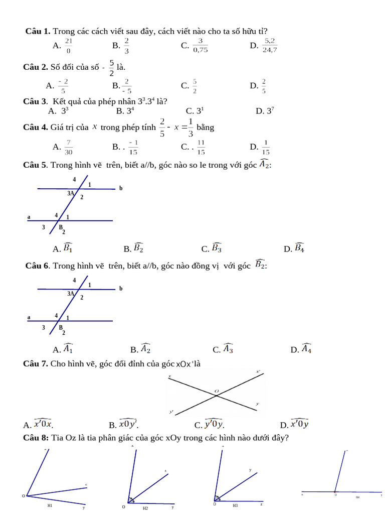De thi giua ki 1 toan 7 ket noi tri pdf
