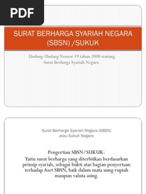 Surat Berharga Syariah Negara Sbsn