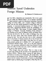 Missouri Synod Undertakes Foreign Missions