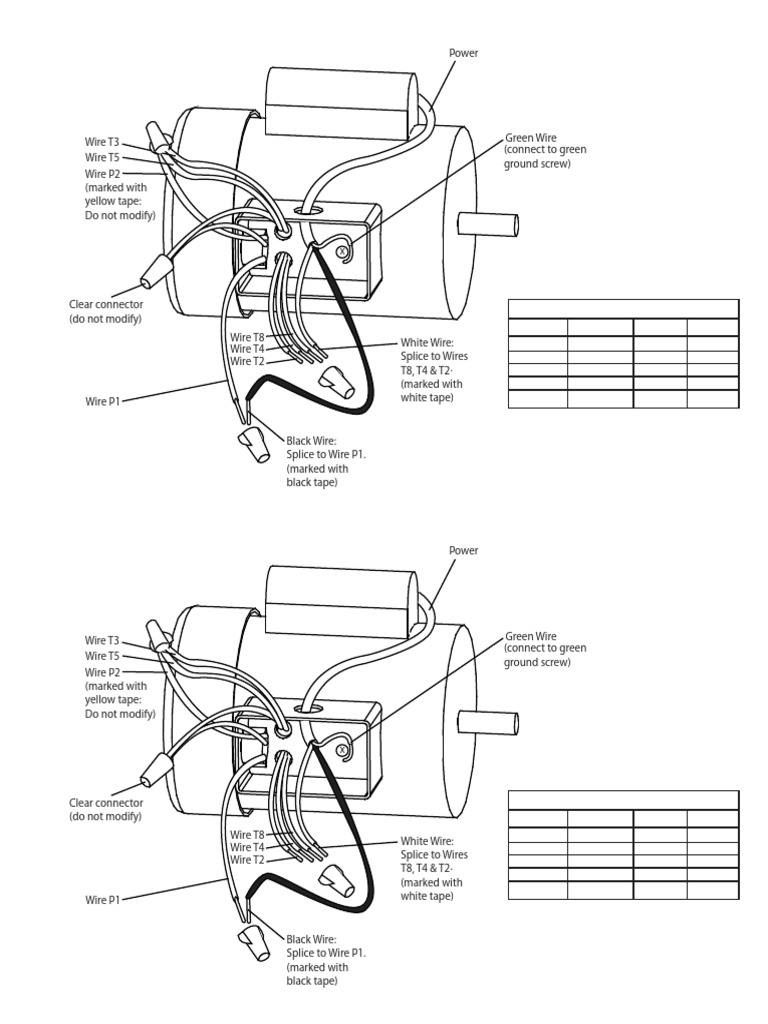 Single Phase Leeson Motor Wiring Diagram | PDF | Wire | Electrical