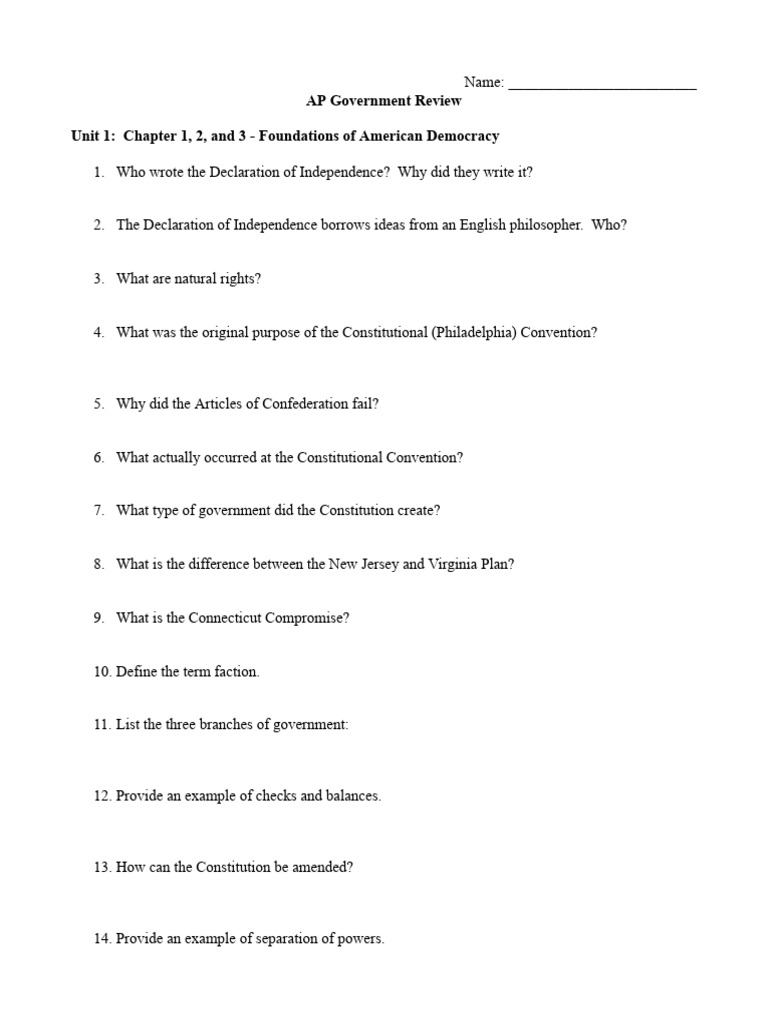 Ap Government Review Foundations Branches Pdf United States