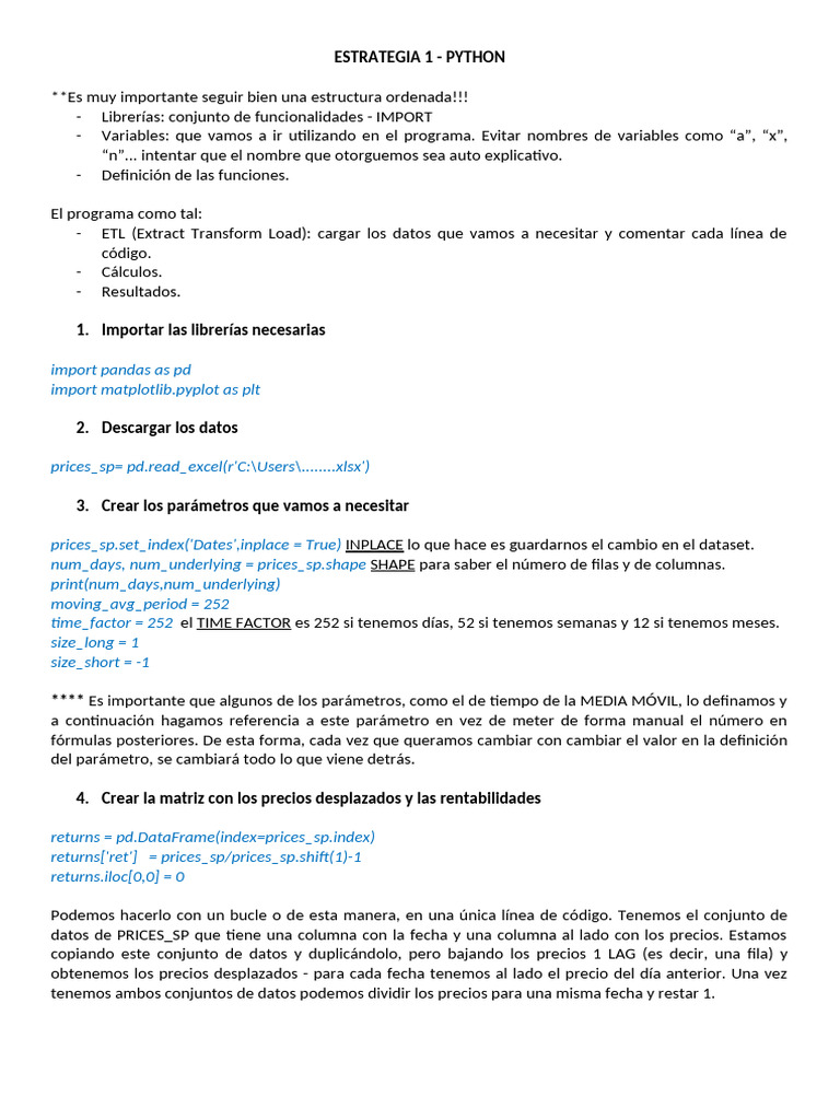 Estrategia de Trading con Python ETL | PDF | Python (lenguaje de ...