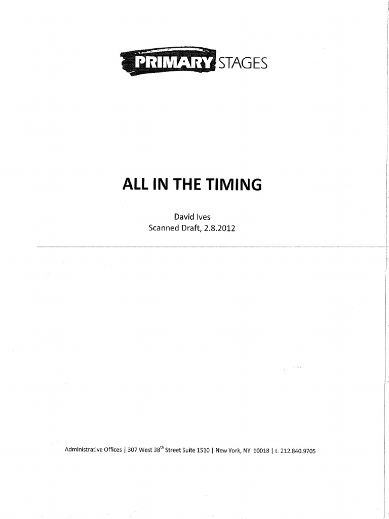 All in The Timing David Ives | PDF
