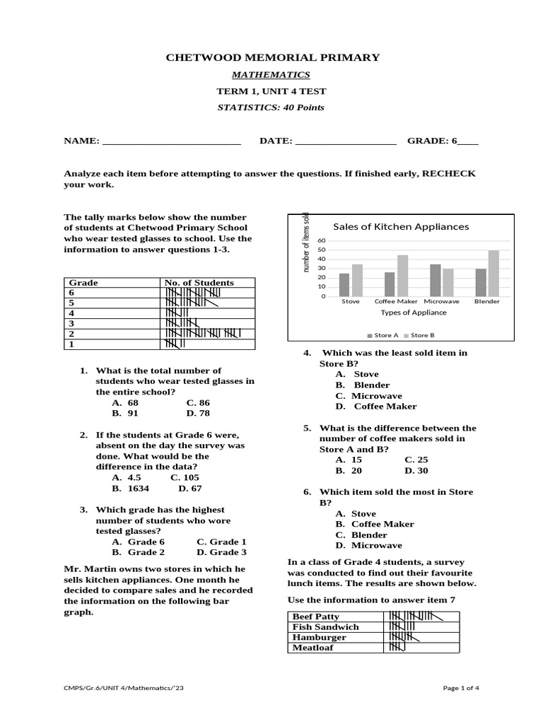 End of Unit 4 Final (Statistics) | PDF