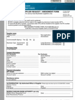 New Supplier Request - and - Amendment Form 040609