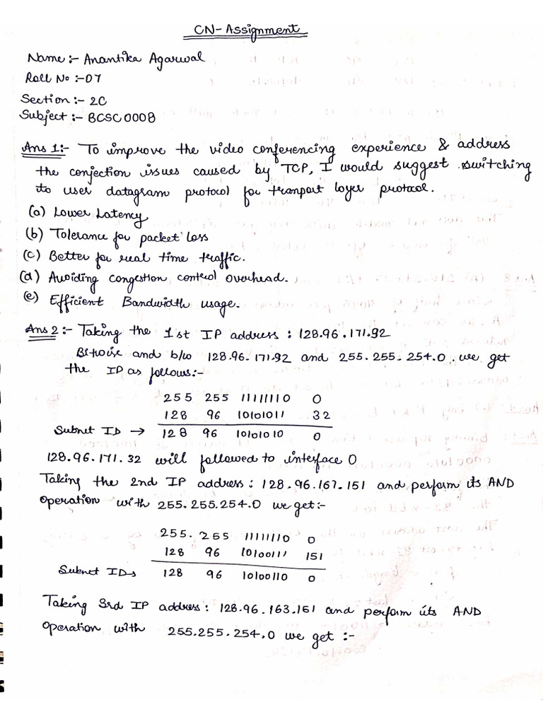 CN Assignment | PDF