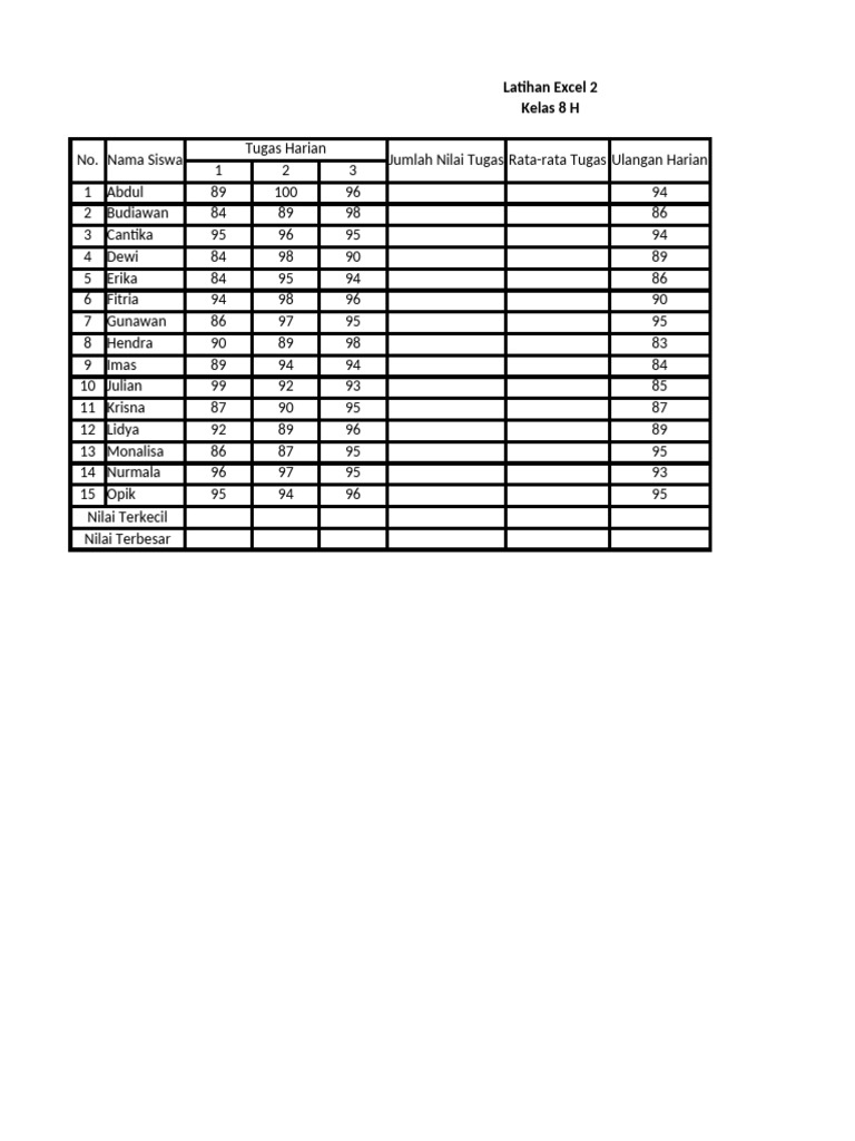 Latihan Excel 2 | PDF