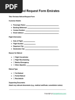 Turkish Airlines Refund Request Form | PDF