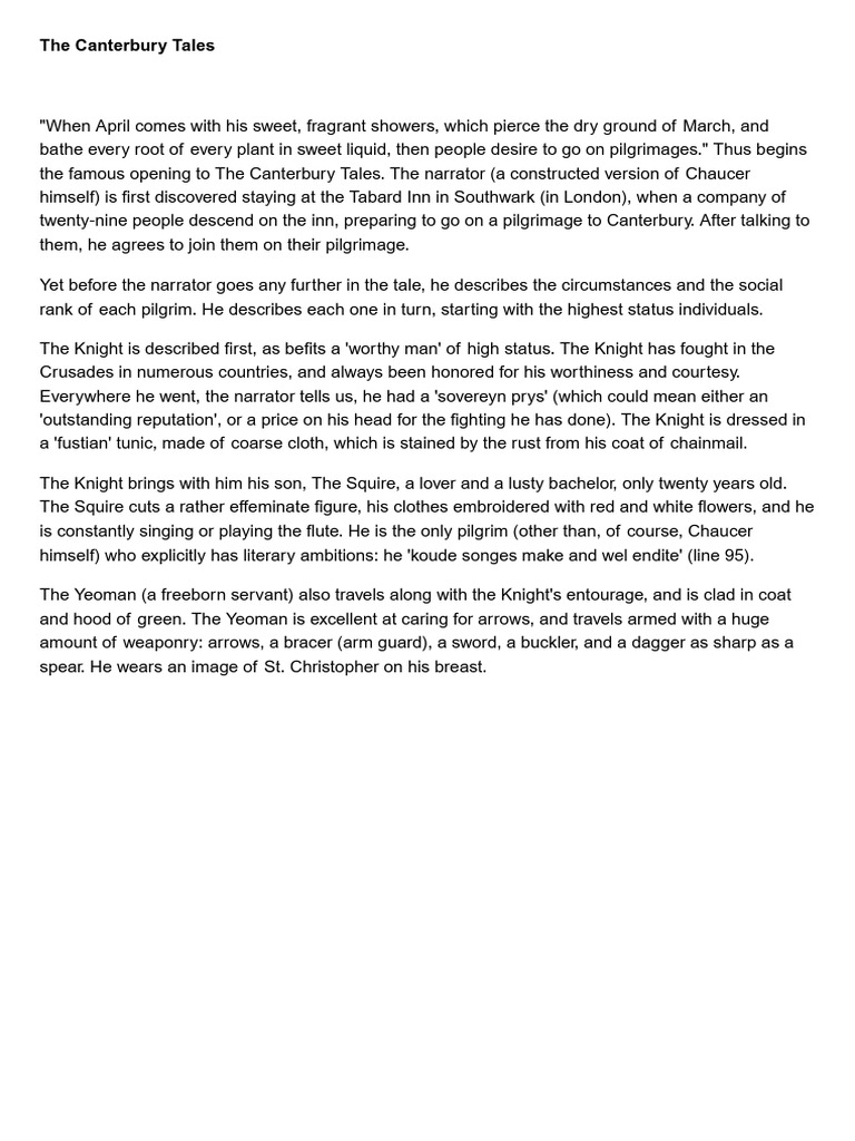 The Canterbury Tales | PDF