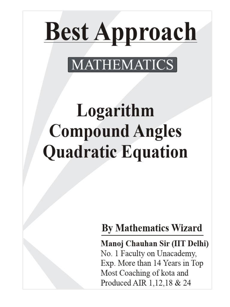 07 Log+comp - Angles+QE | PDF | Quadratic Equation | Mathematics