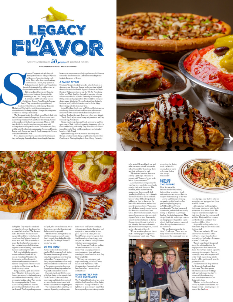 Stavros Kountanis: A Family Restaurant Legacy | PDF | Menu | Restaurants