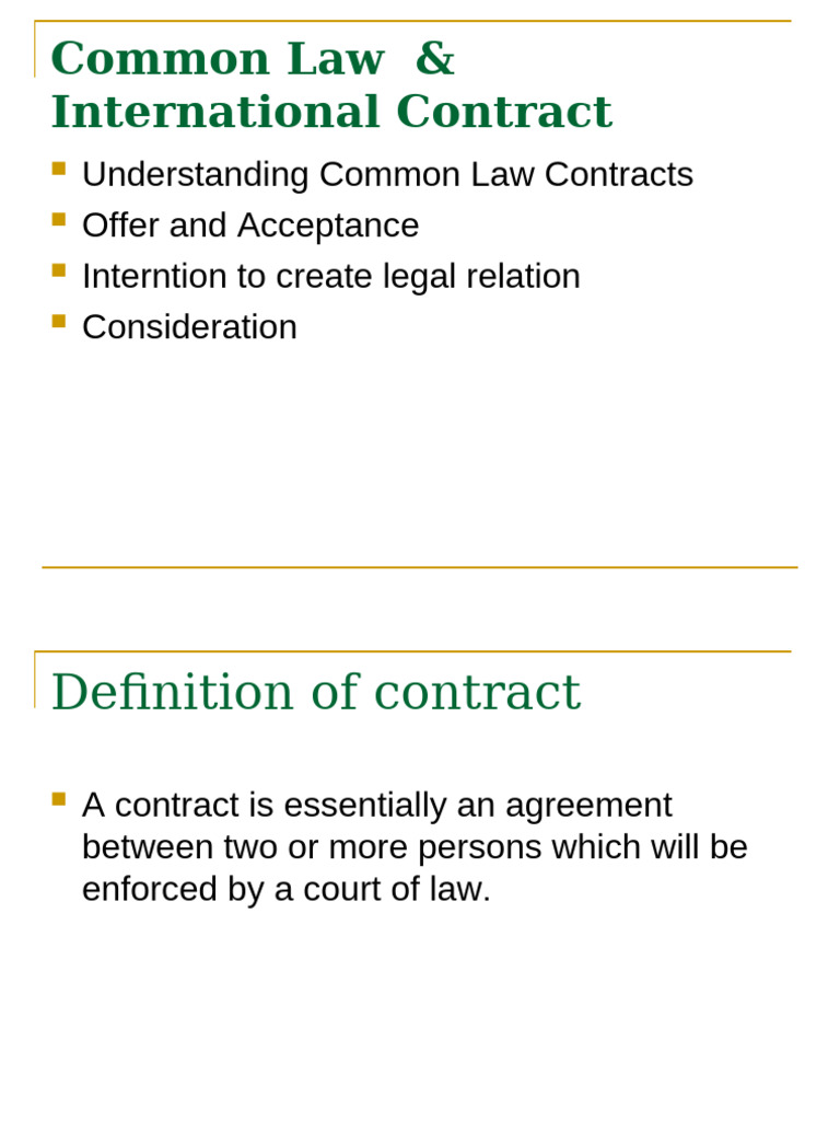 Common Law Contract Essentials Explained | PDF | Offer And Acceptance ...