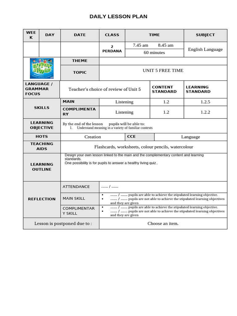 Lesson Plan Yr 2 Week 34 | PDF | Lesson Plan | Learning