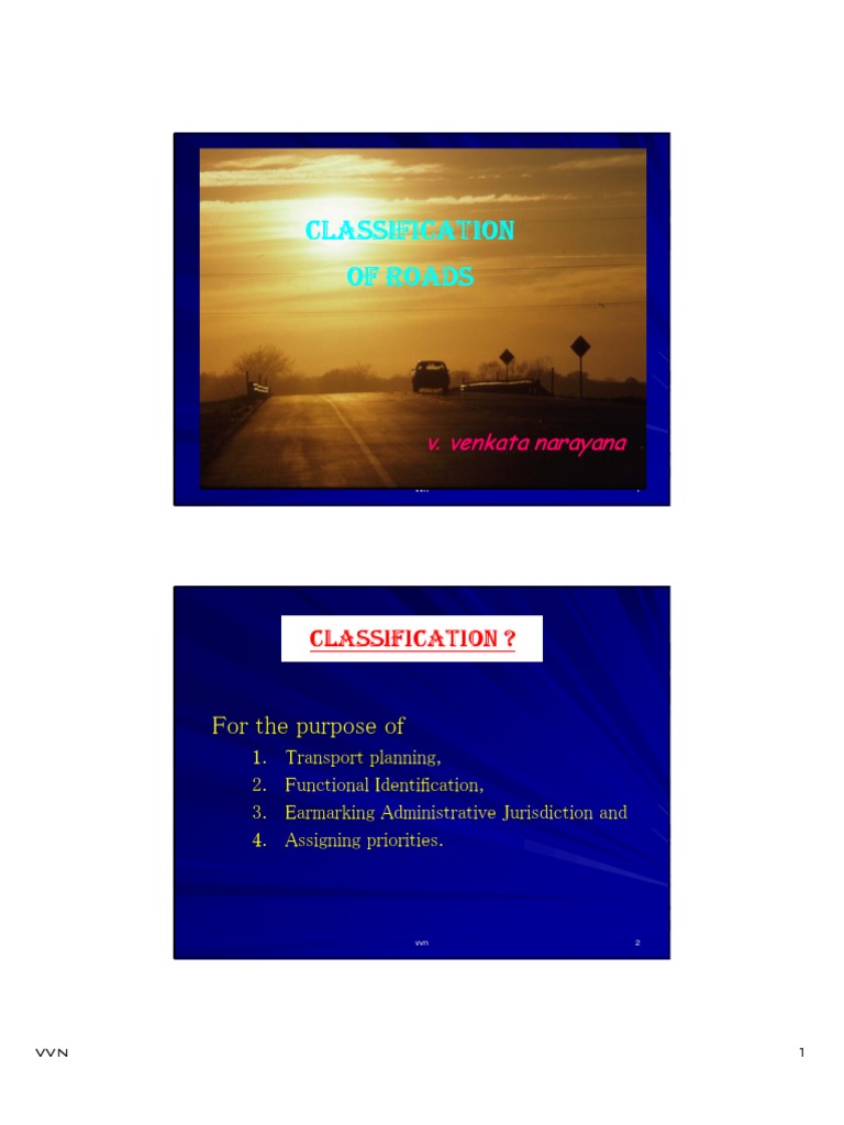 Road Classification in India | PDF | Lane | Road