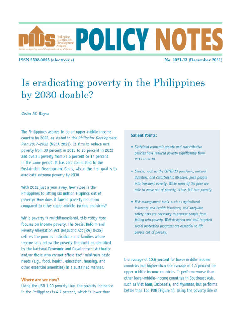 Poverty Eradication in the Philippines 2030 | PDF | Poverty | Poverty ...