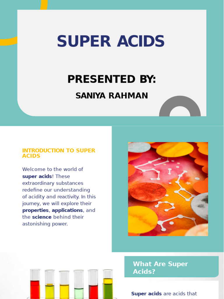 Exploring Super Acids: Properties & Uses | PDF | Acid | Chemical Substances