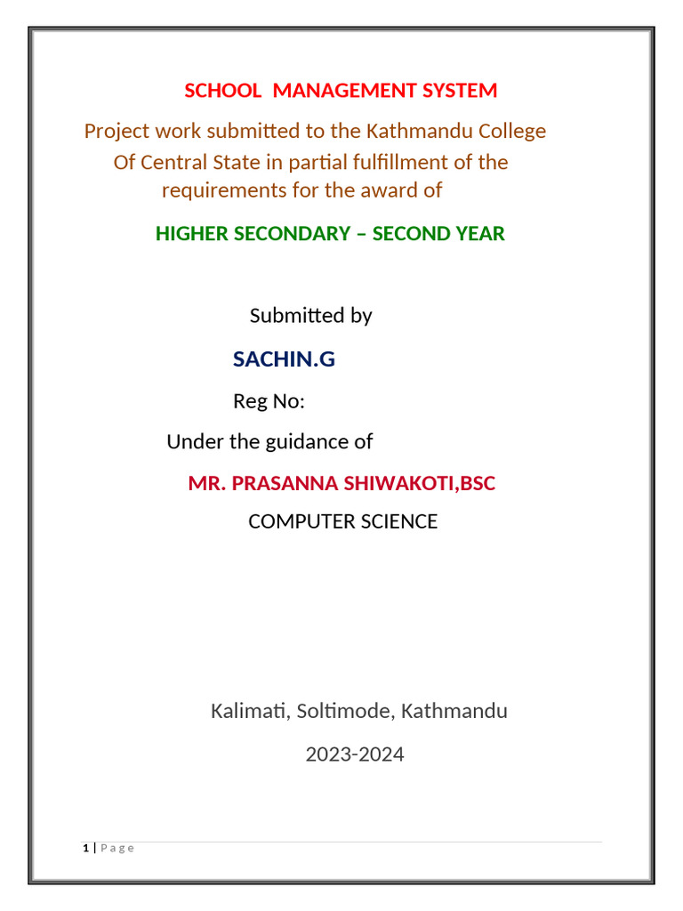 SCHOOL MANAGEMENT SYSTEM | PDF | World Wide Web | Internet & Web