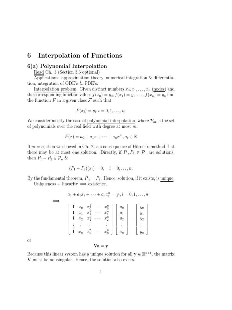 Polynomial Interpolation Techniques | PDF | Interpolation | Applied ...