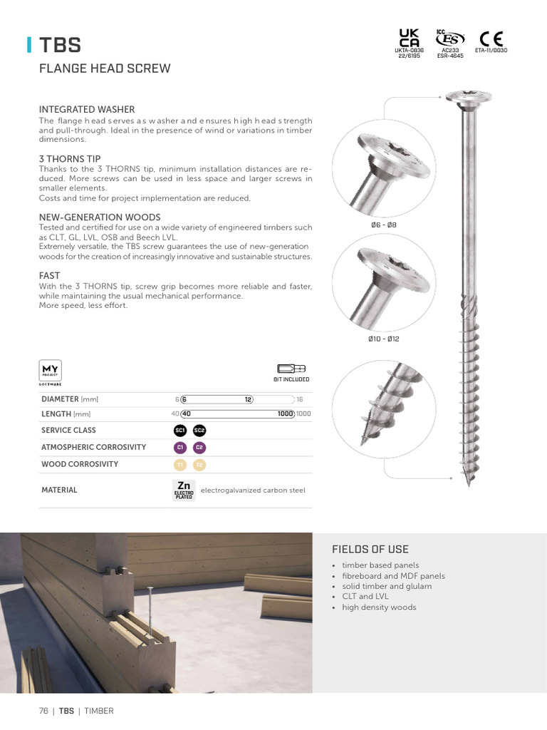 TBS en Technical Data Sheet | PDF | Screw | Lumber