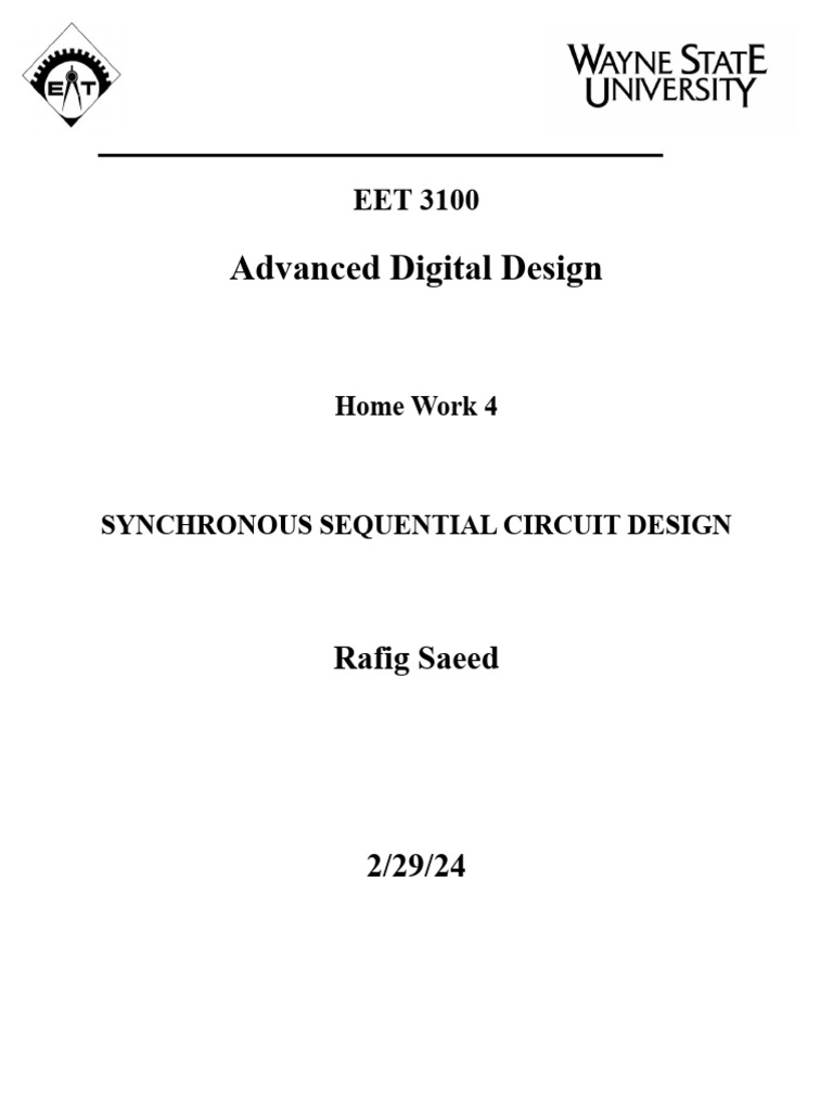 Synchronous Sequential Circuit Design | PDF | Electrical Engineering ...