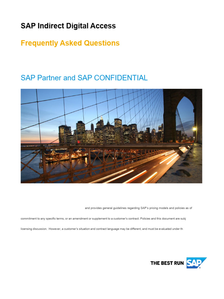 SAP Digital Access Evaluation FAQs | PDF | Databases | Application Software