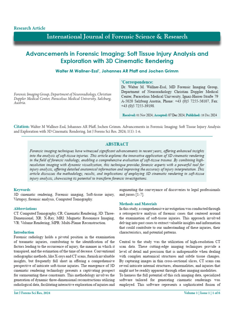 Advancements in Forensic Imaging: Soft Tissue Injury Analysis and ...