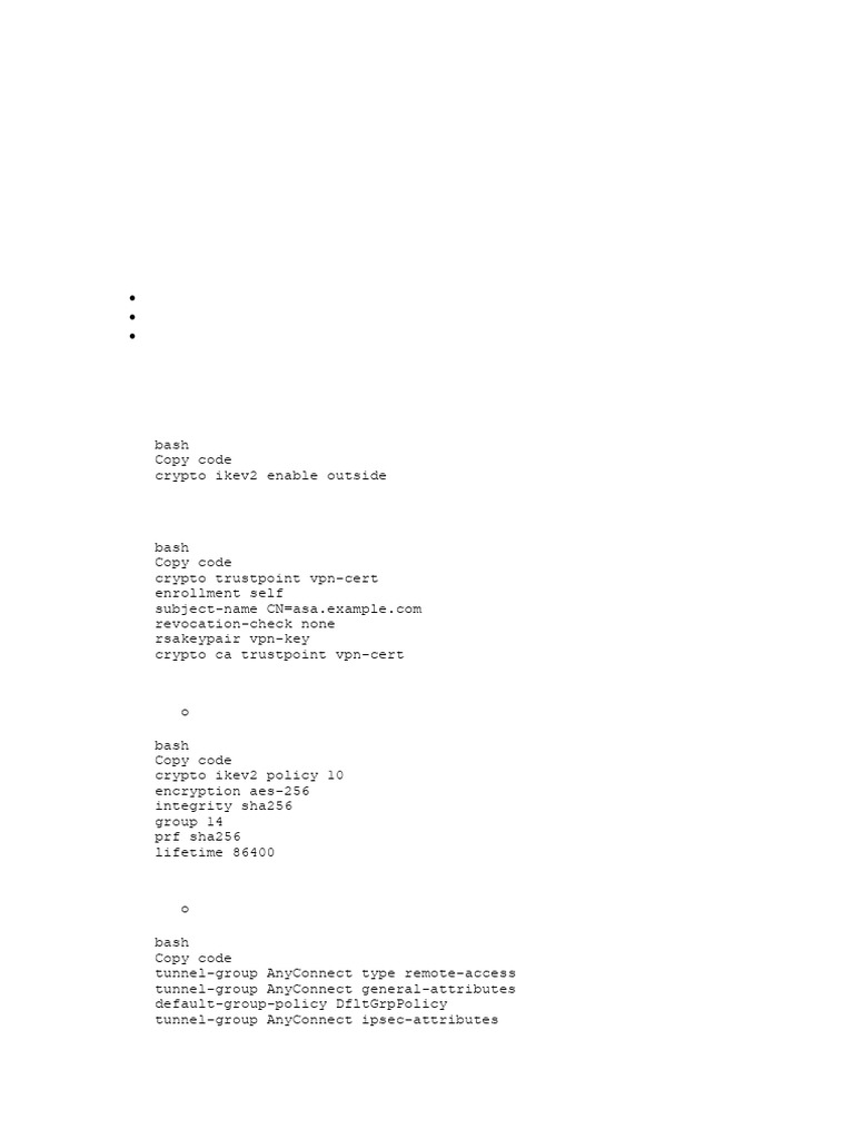 Implementing AnyConnect IKEv2 VPNs On ASA and Routers | PDF | Virtual  Private Network | Computer Engineering