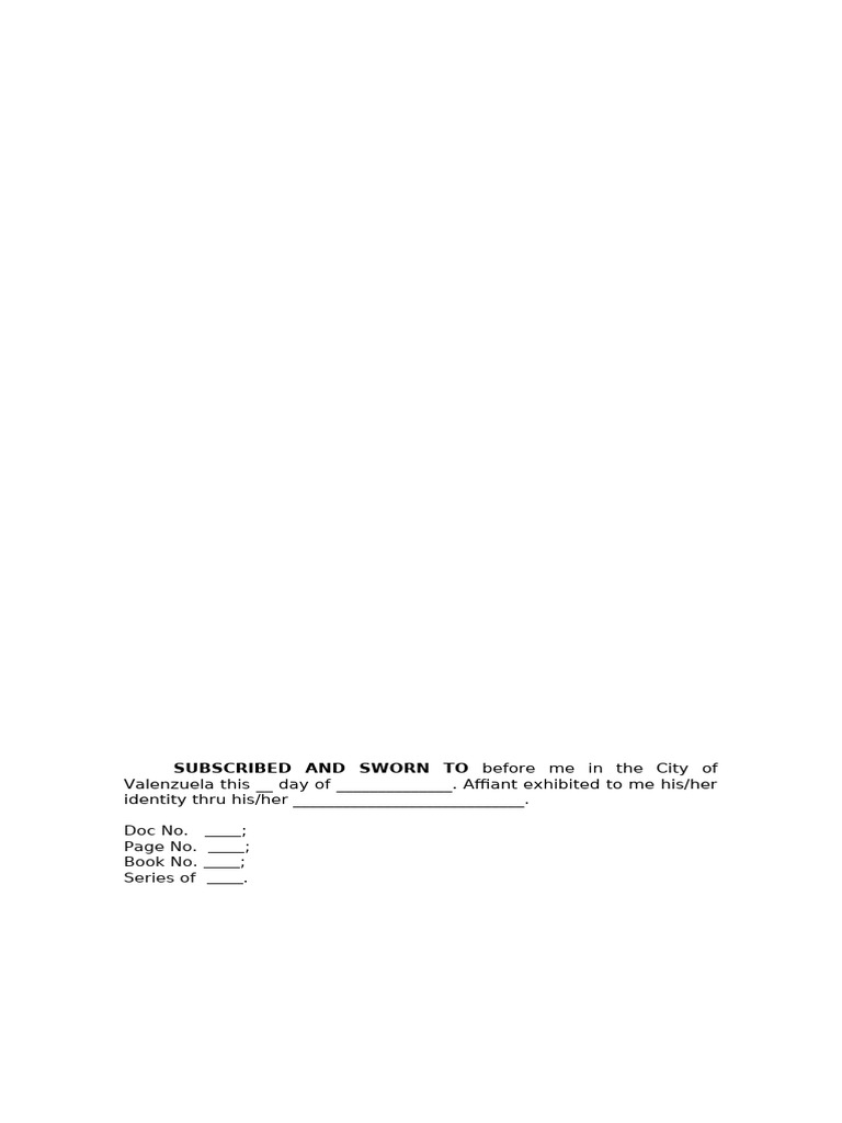 Affidavit Template for Notarization | PDF
