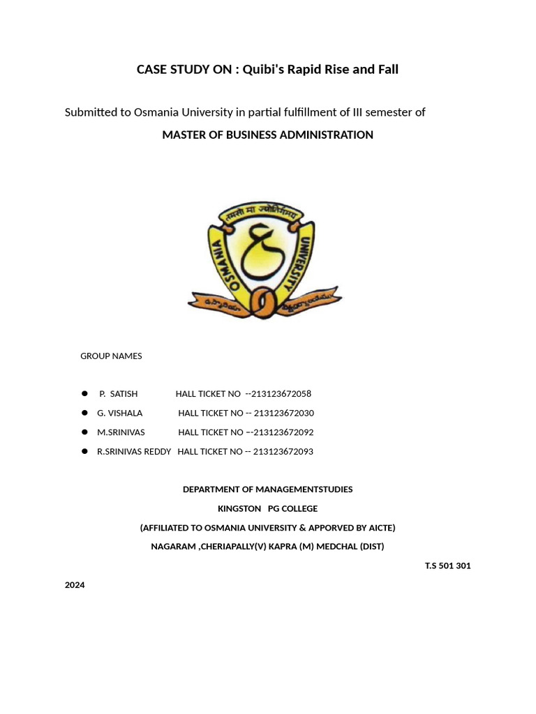 Case Study On Quibi | PDF | Mass Media | Business