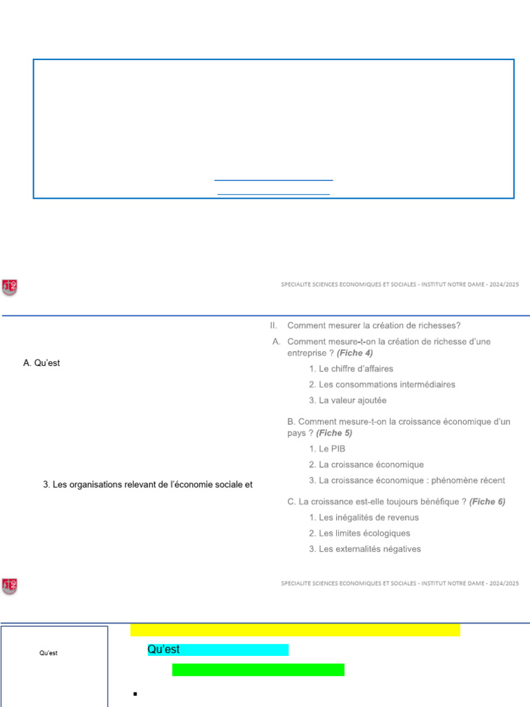 Création et mesure de la richesse économique | PDF | Croissance ...