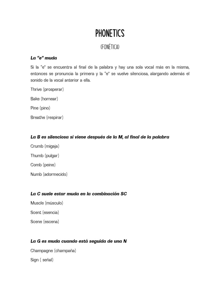 Reglas de la Fonética en Inglés | PDF | Lingüística | Voz humana