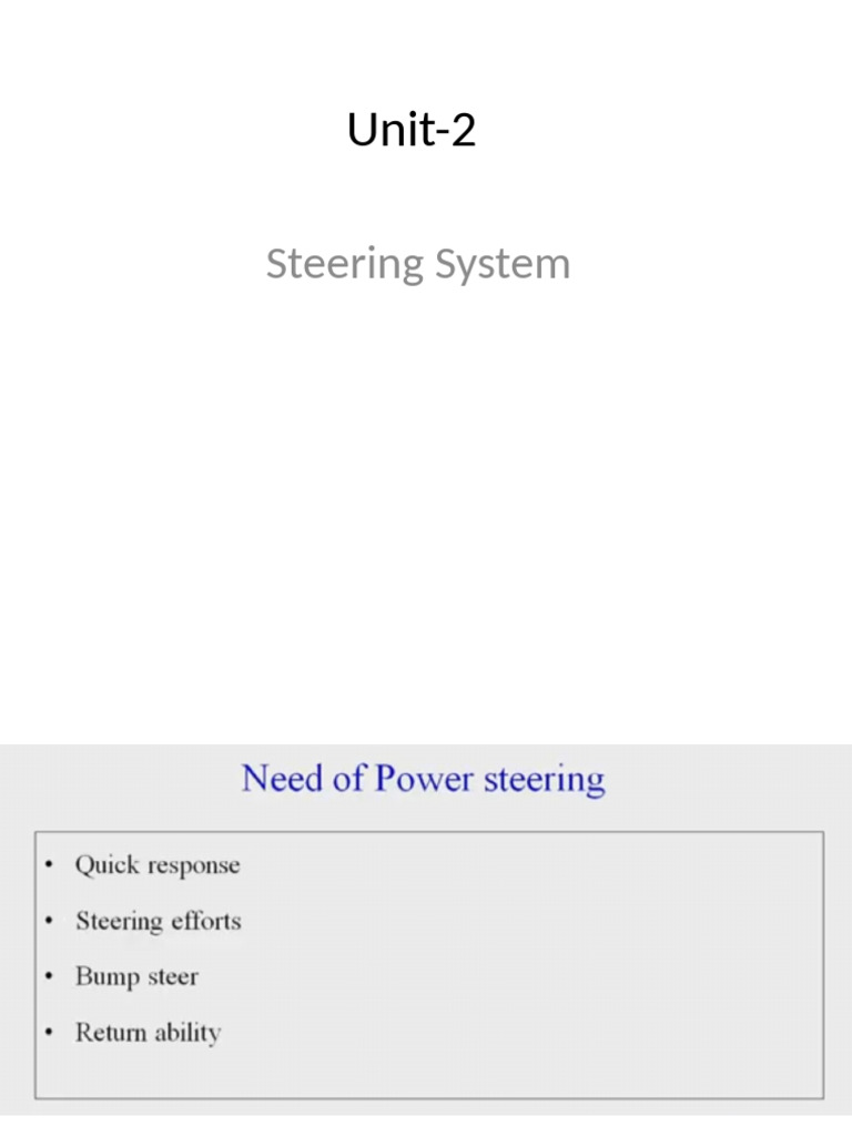 Steering and Suspension Systems Overview | PDF