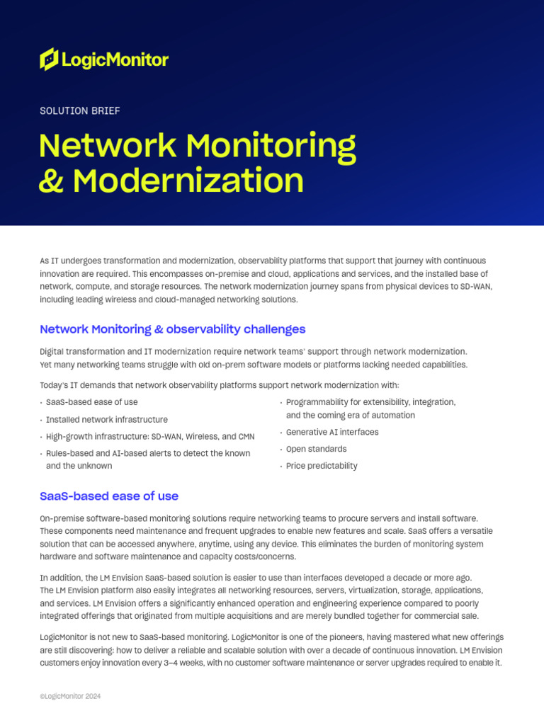 Network Monitoring & Modernization | PDF | Computer Network | Cloud ...