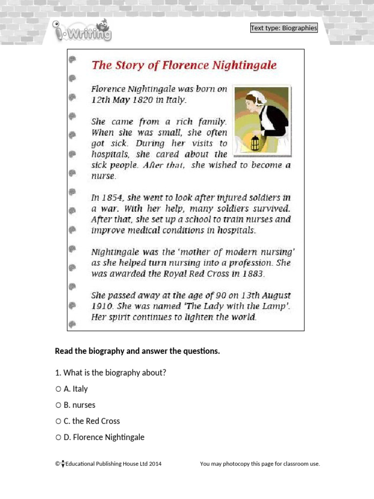 Florence Nightingale Biography Quiz | PDF
