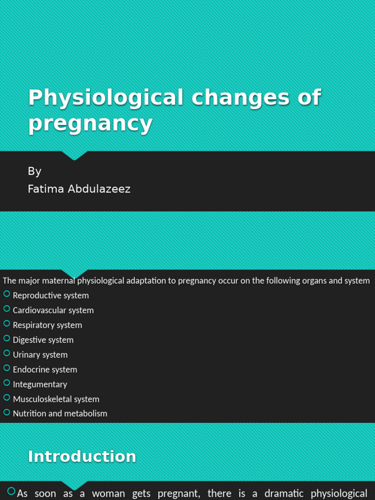 Physiological Changes During Pregnancy | PDF | Uterus | Vein