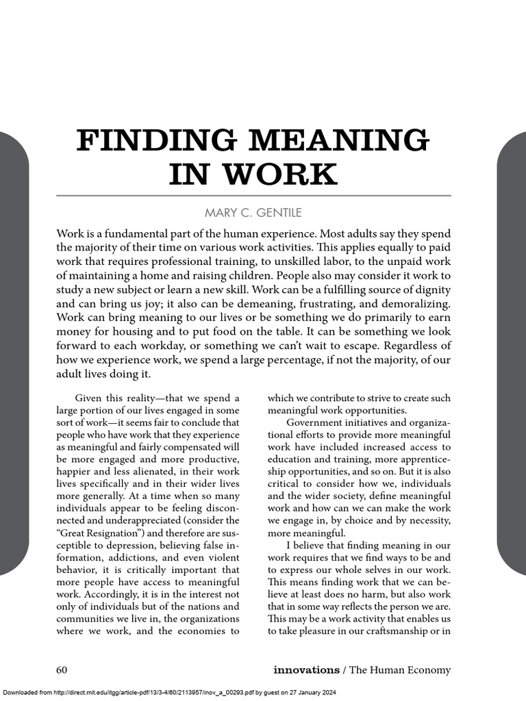 Finding Meaning in Work: GVV Insights | PDF | Curriculum