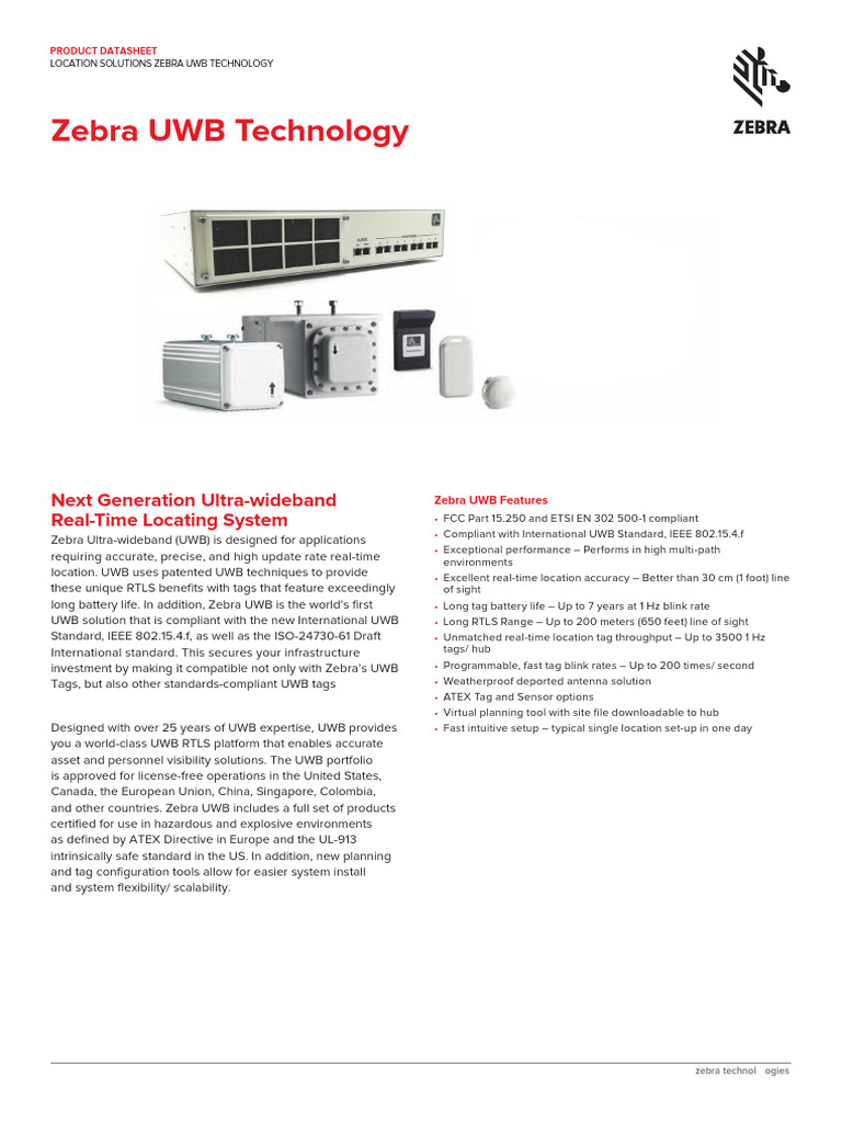 Uwb Portfolio Spec Sheet en Us | PDF | Ultra Wideband | Radio Frequency ...