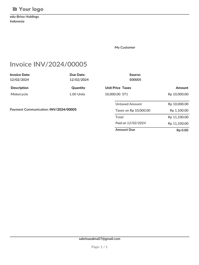 Inv 2024 00005 | PDF