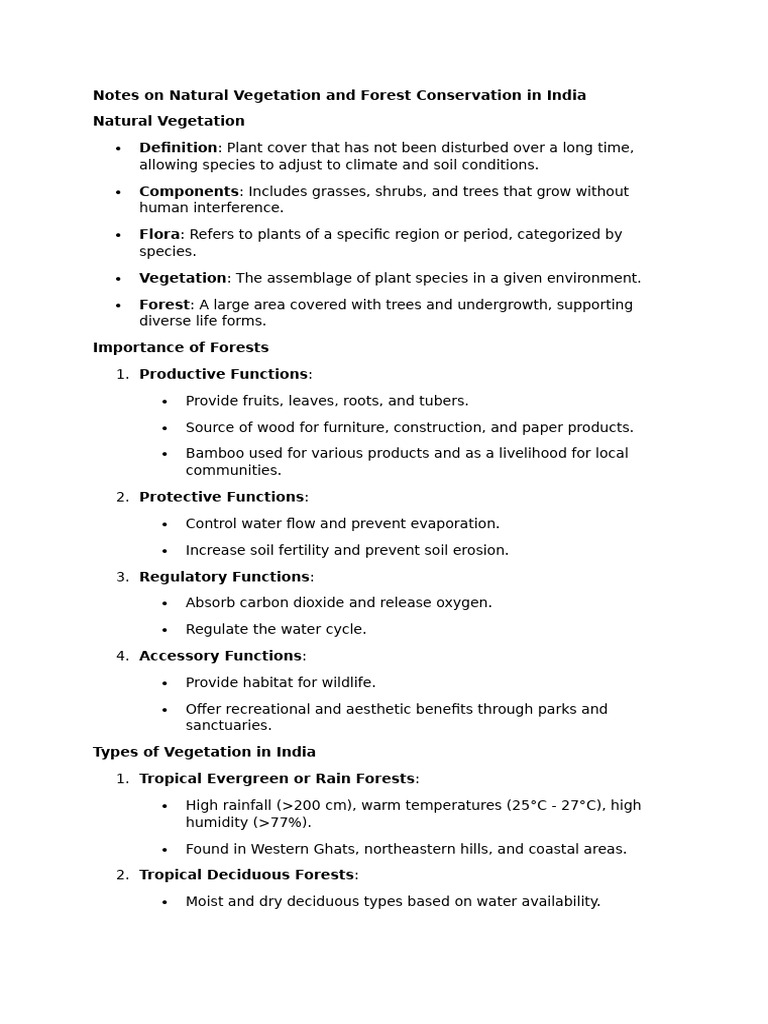 India's Forests: Types and Conservation | PDF | Forests | Soil