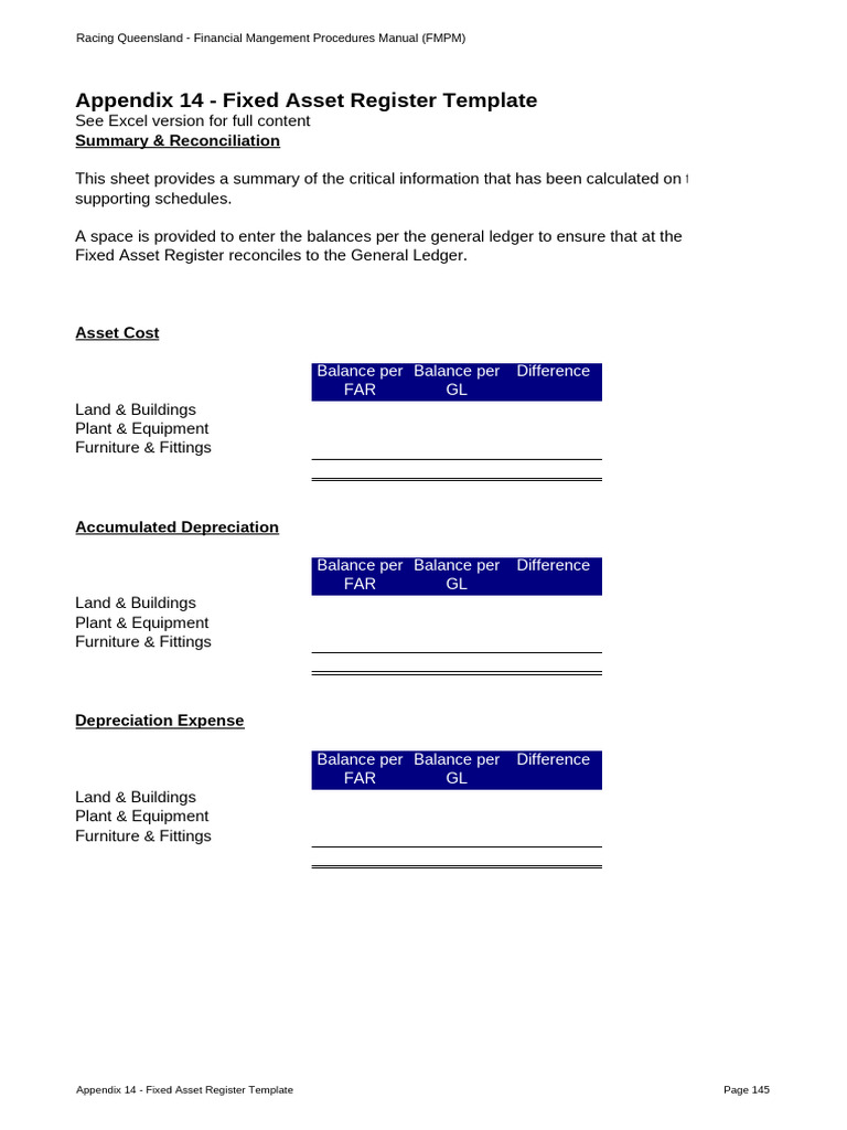 Fixed Asset Register Template Excel | PDF | Depreciation | Capital ...