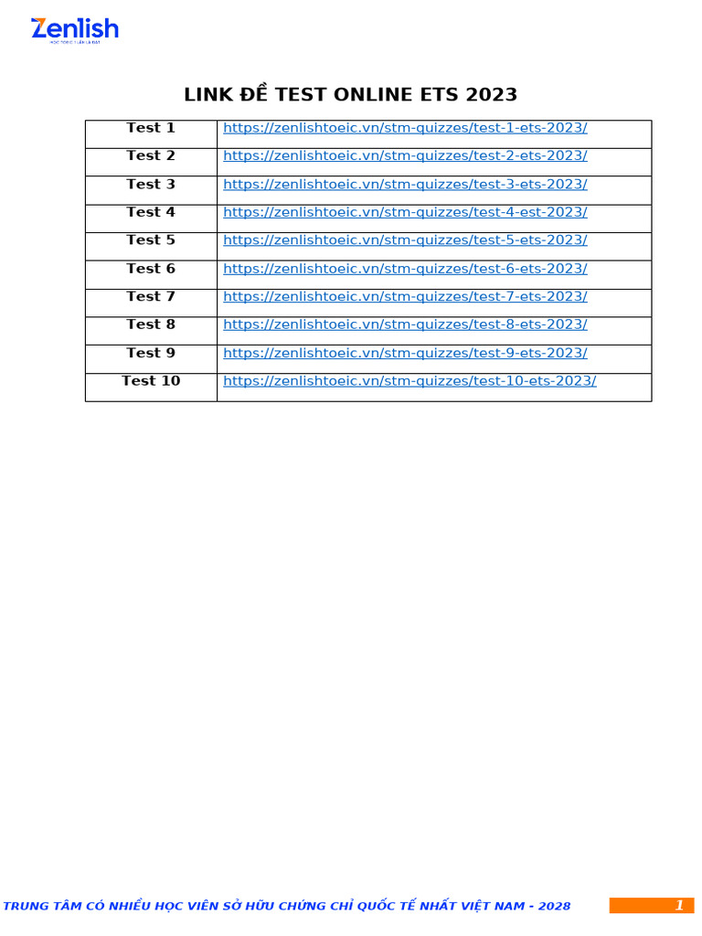 ETS 2023 Online Test Links | PDF
