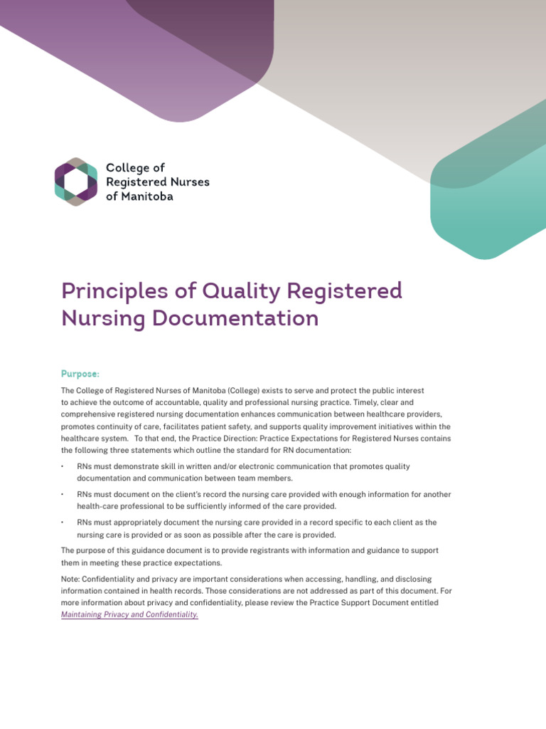Quality Nursing Documentation Principles | PDF | Nursing | Health Care