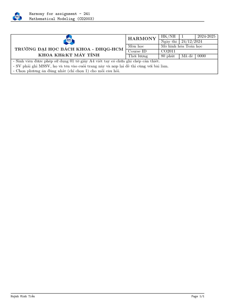 Harmony MHH | PDF
